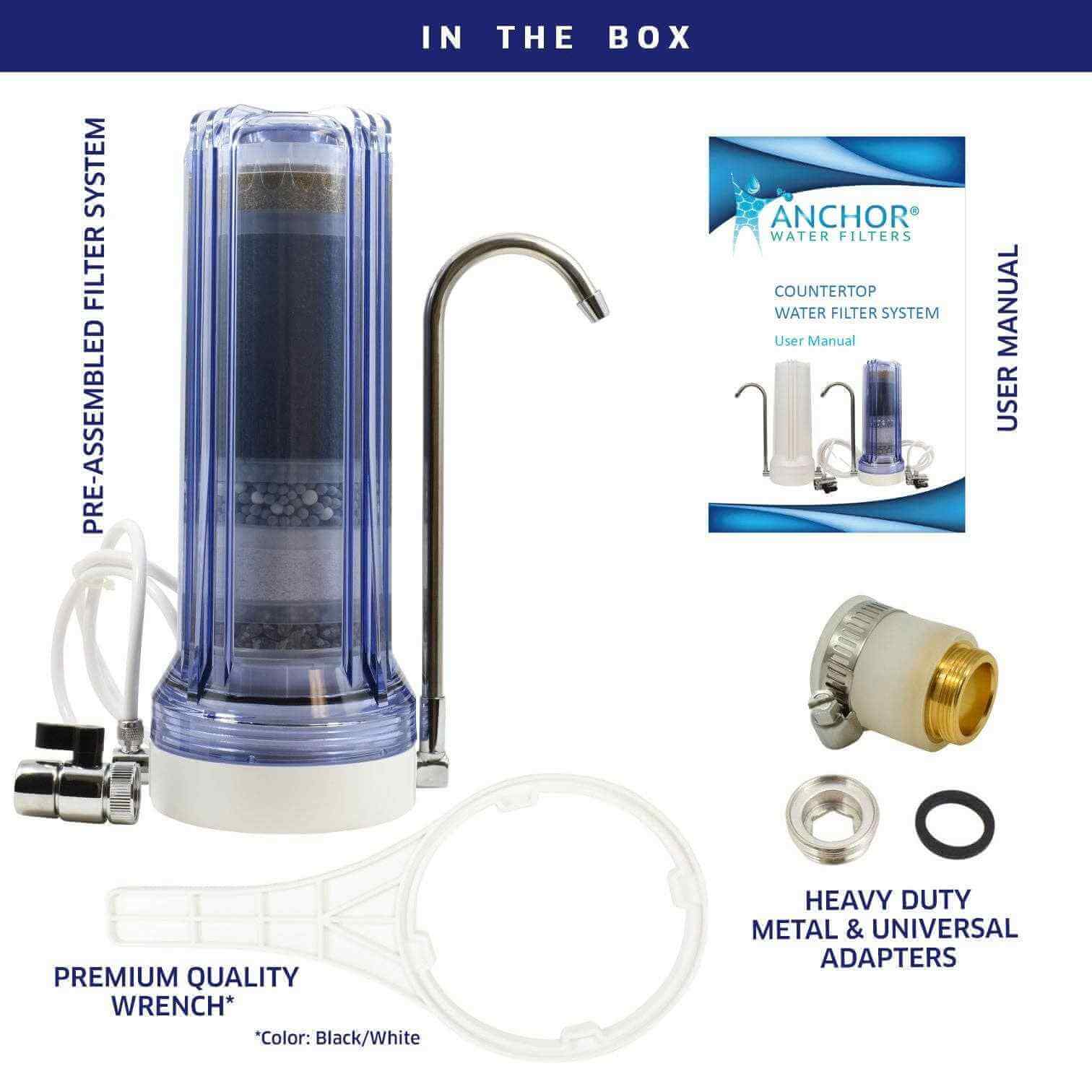 10-Stage Anti-Oxidizing Alkaline Mineral Countertop Filter: Clear 