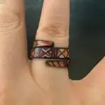 Hand-painted Geometric Spiral Ring